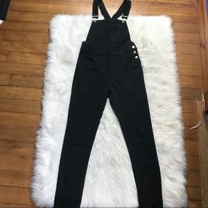 Second Skin Black The Skinny Overalls